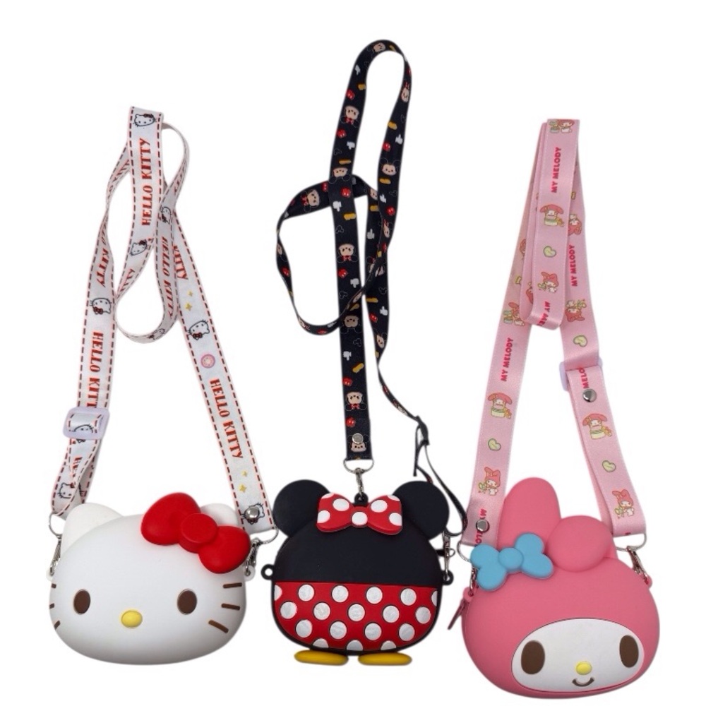 Hello Kitty, Minnie Mouse My Melody silicone character-themed crossbody bags - Picture 1 of 16